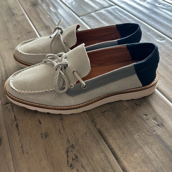 New men’s French connection gray suede loafer boat shoes sz 40 - Picture 5 of 7